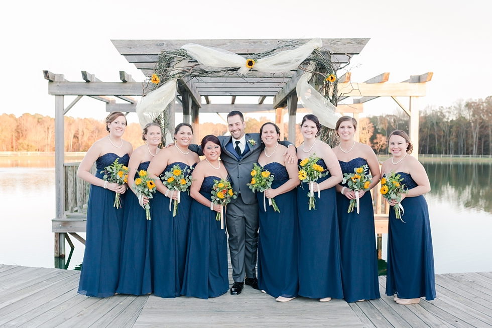 Fall wedding bridal party at The Barn at Woodlake Meadow, NC by Traci Huffman Photography_0001