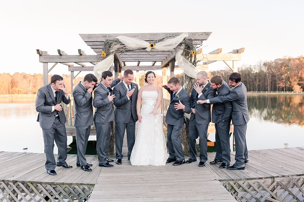 Fall wedding bridal party at The Barn at Woodlake Meadow, NC by Traci Huffman Photography_0001