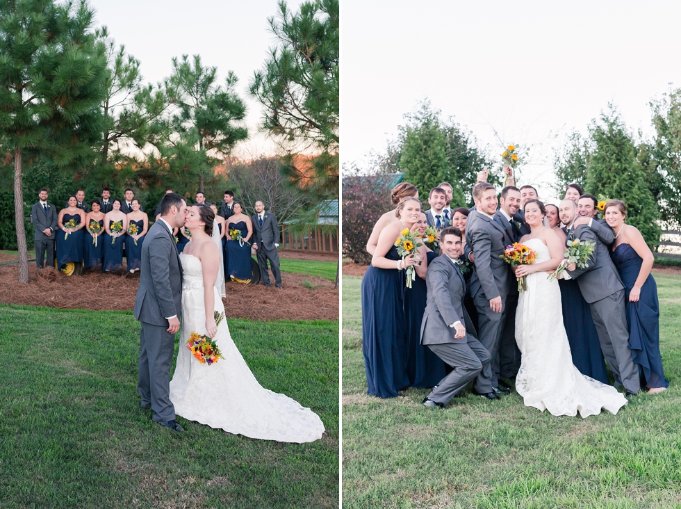 Fall wedding bridal party at The Barn at Woodlake Meadow, NC by Traci Huffman Photography_0001