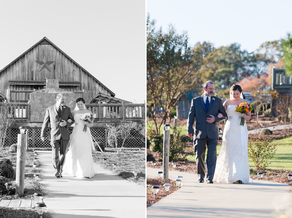 Fall wedding ceremony at The Barn at Woodlake Meadow, NC by Traci Huffman Photography