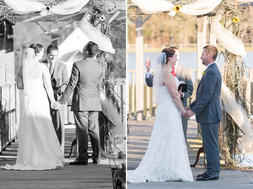 Fall wedding ceremony at The Barn at Woodlake Meadow, NC by Traci Huffman Photography_0016