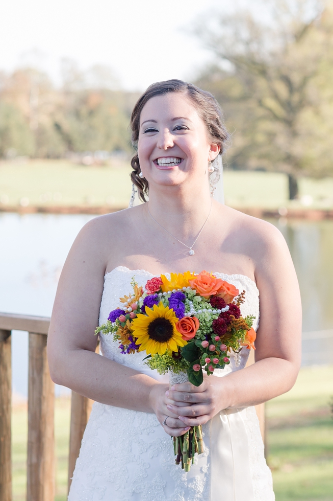 Fall wedding getting preceremony at The Barn at Woodlake Meadow, NC by Traci Huffman Photography_0004