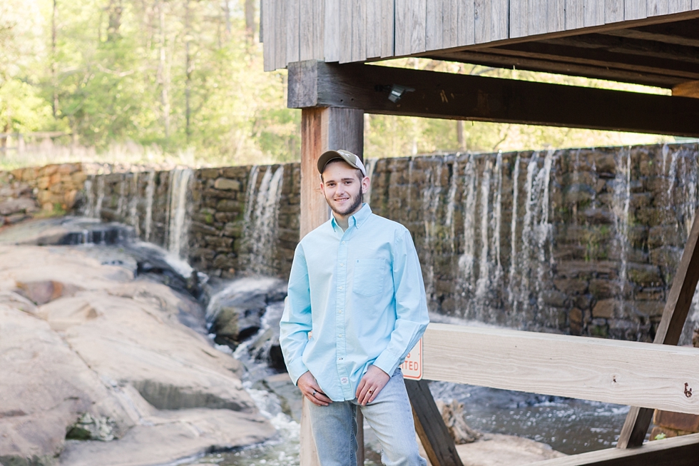 High school senior portraits taken in Raleigh, NC at Historic Yates Mill