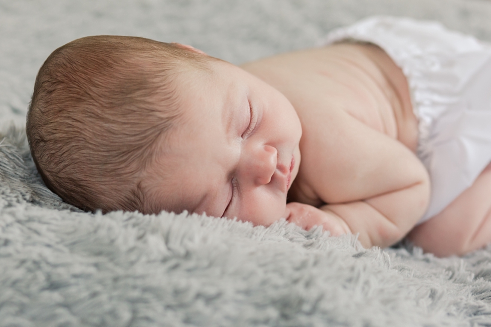 Newborn baby girl pictures taken in Durham, NC by Traci Huffman Photography