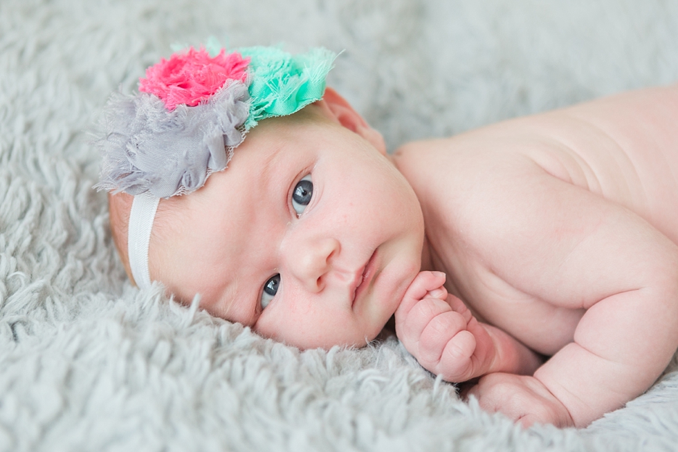 baby girl newborn pictures taken in fuquay varina nc by Traci Huffman Photography