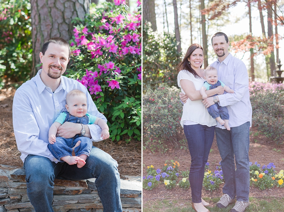 family pictures taken at the WRAL Azalea Gardens in Raleigh, NC