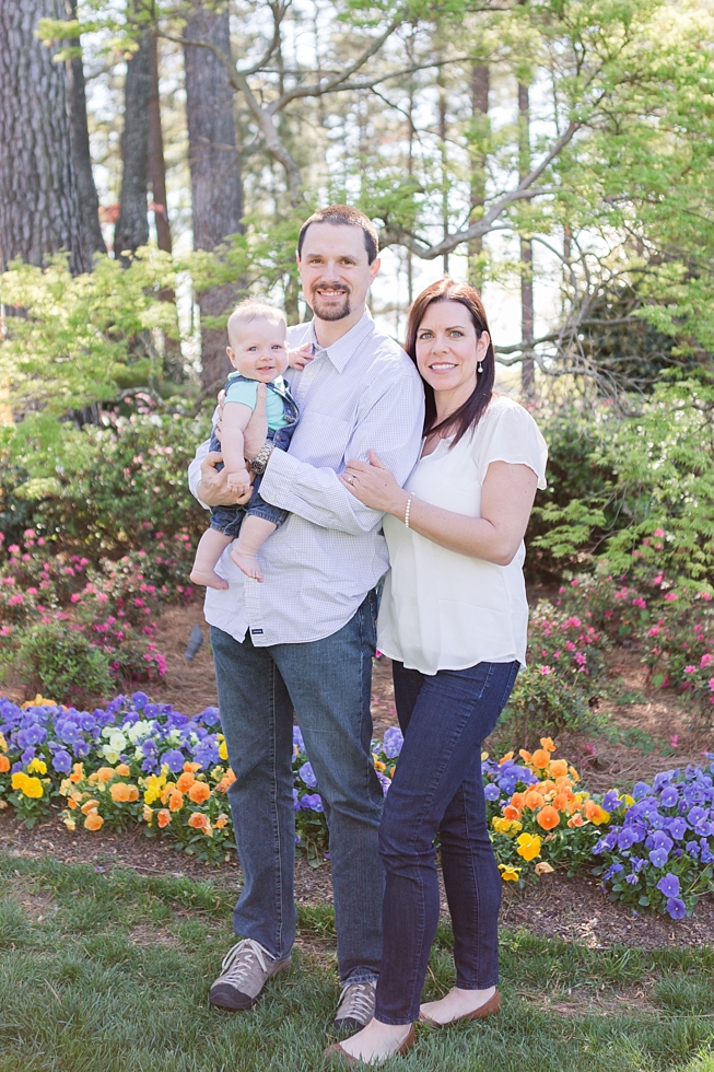 family pictures taken at the WRAL Azalea Gardens in Raleigh, NC