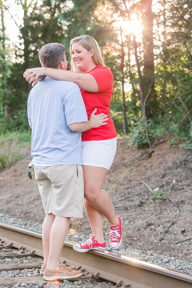 Engagement Pictures taken in downtown Cary, Nc and at Yates Mill in Raleigh, NC by Traci Huffman Photography