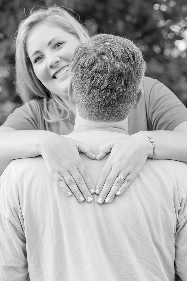 Engagement Pictures taken in downtown Cary, Nc and at Yates Mill in Raleigh, NC by Traci Huffman Photography