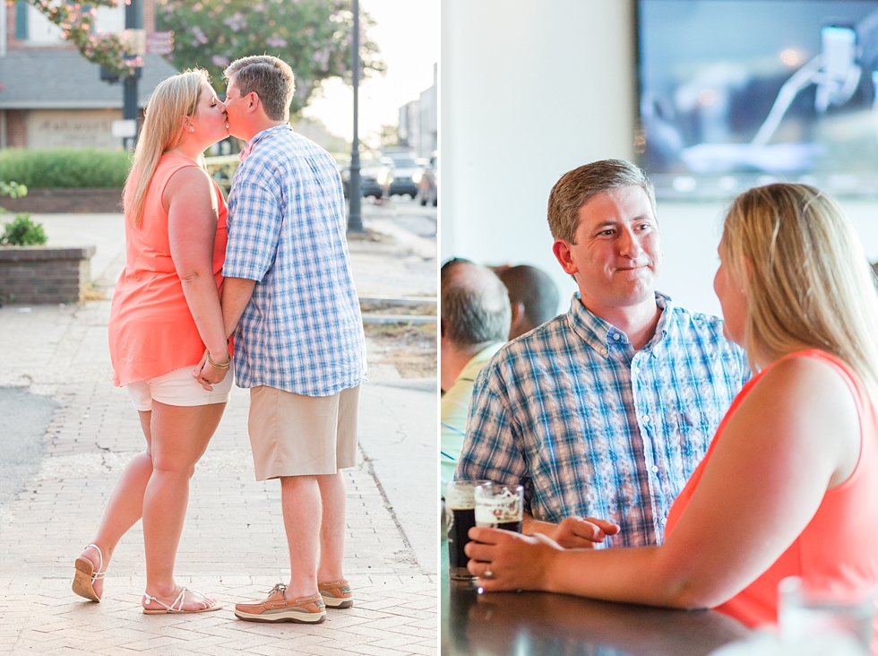 Engagement Pictures taken in downtown Cary, Nc and at Yates Mill in Raleigh, NC by Traci Huffman Photography