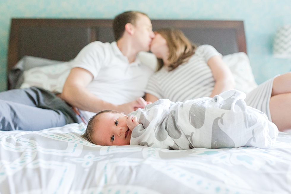 Lifestyle newborn session in clients home in Raleigh, NC