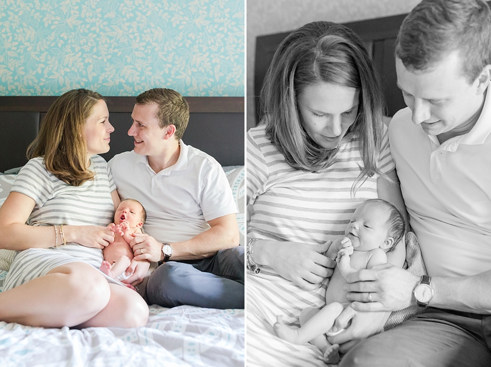 Lifestyle newborn session in clients home in Raleigh, NC