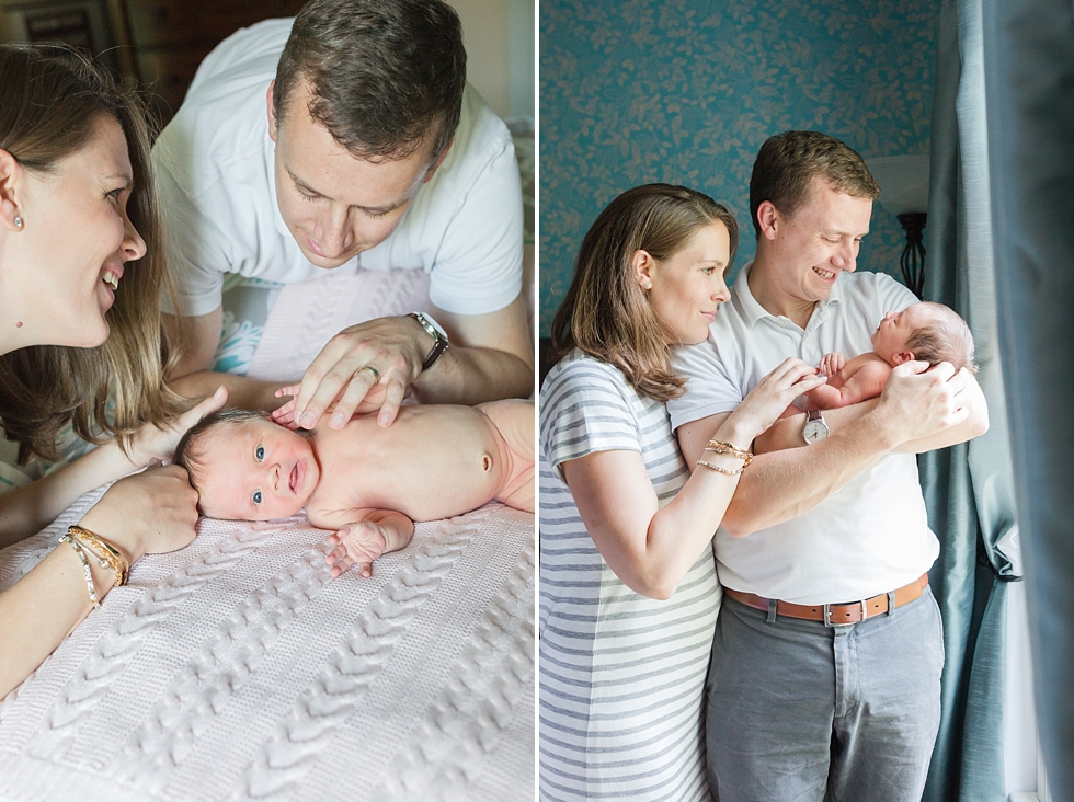 Lifestyle newborn session in clients home in Raleigh, NC