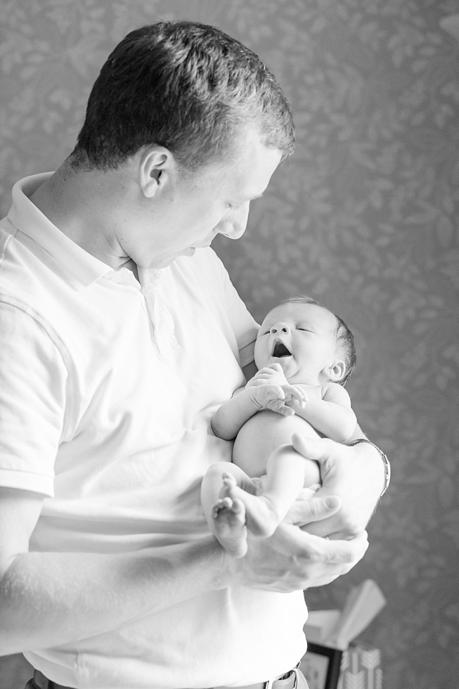 Lifestyle newborn session in clients home in Raleigh, NC