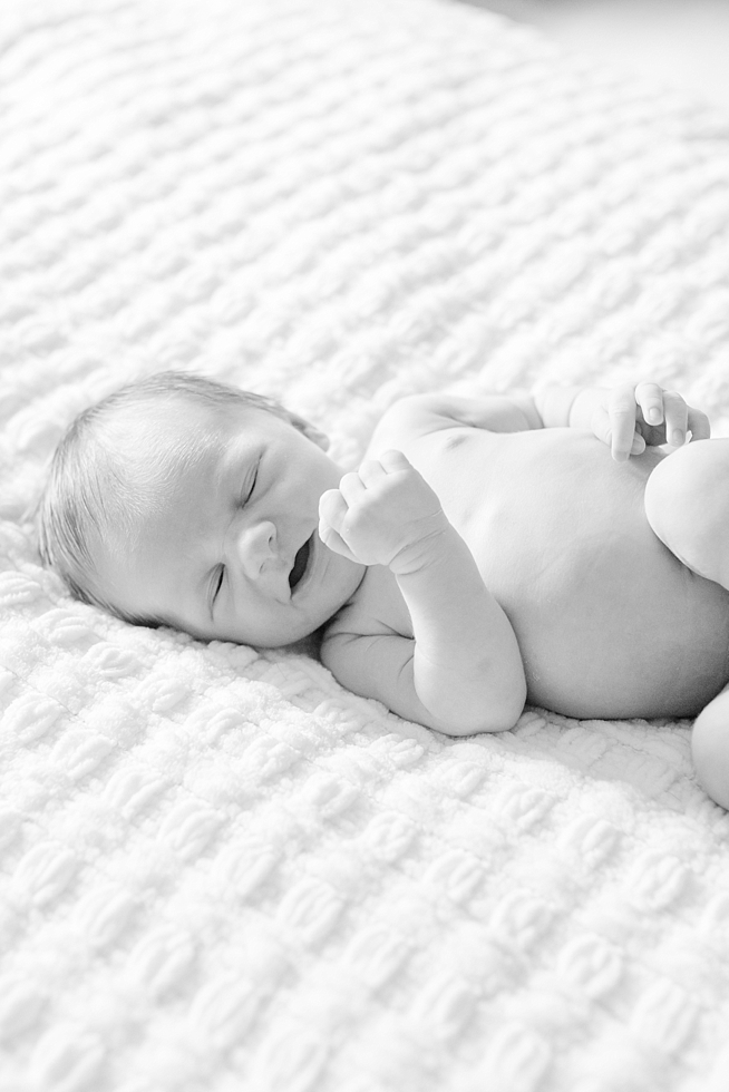 Lifestyle newborn session in clients home in Raleigh, NC