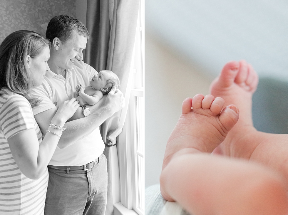 Lifestyle newborn session in clients home in Raleigh, NC