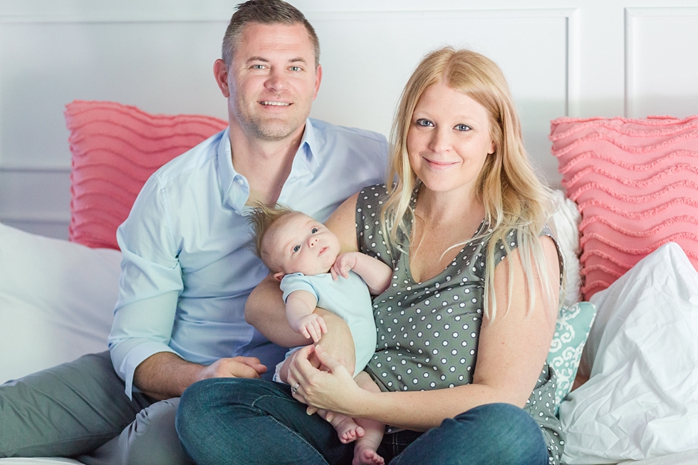 Lifestyle newborn session in clients home in Raleigh, NC by Traci Huffman Photography