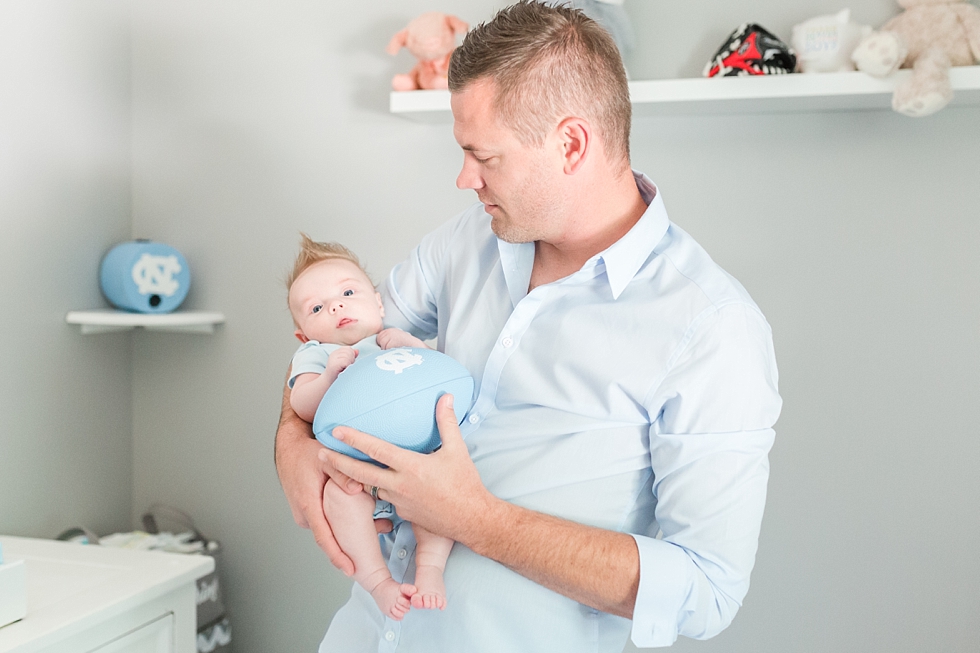 Lifestyle newborn session in clients home in Raleigh, NC by Traci Huffman Photography