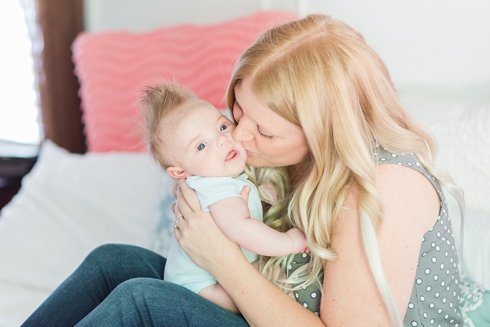 Lifestyle newborn session in clients home in Raleigh, NC by Traci Huffman Photography