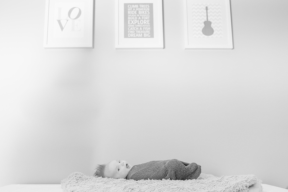 Lifestyle newborn session in clients home in Raleigh, NC by Traci Huffman Photography