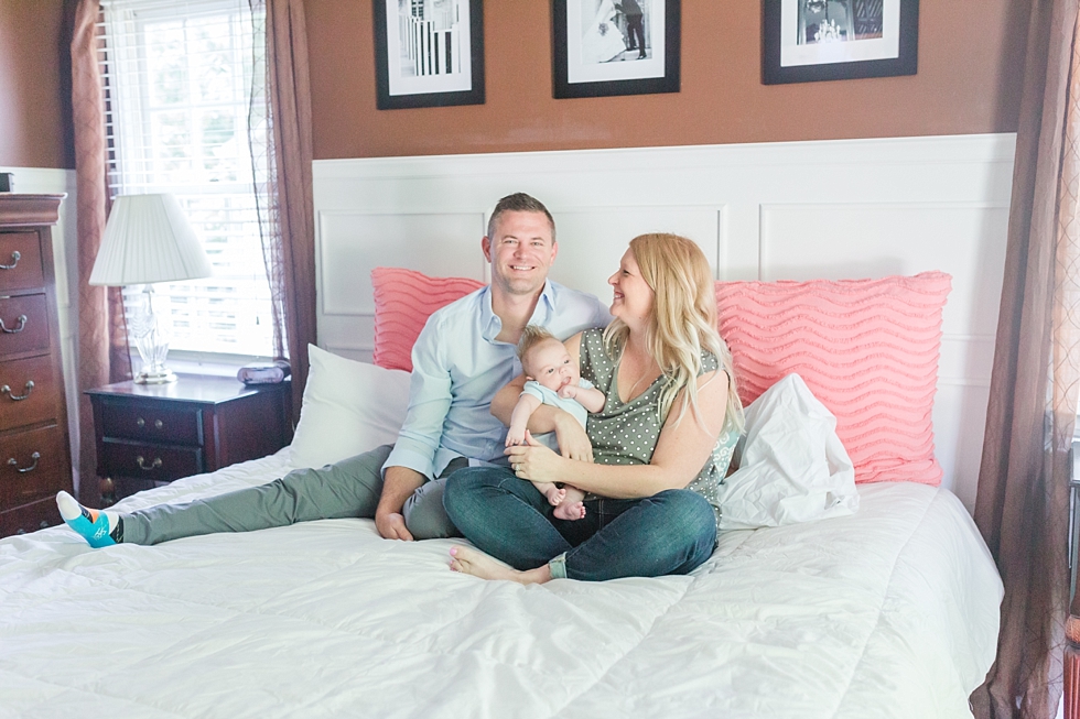 Lifestyle newborn session in clients home in Raleigh, NC by Traci Huffman Photography