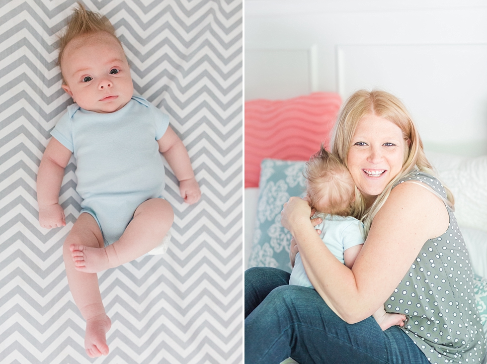Lifestyle newborn session in clients home in Raleigh, NC by Traci Huffman Photography