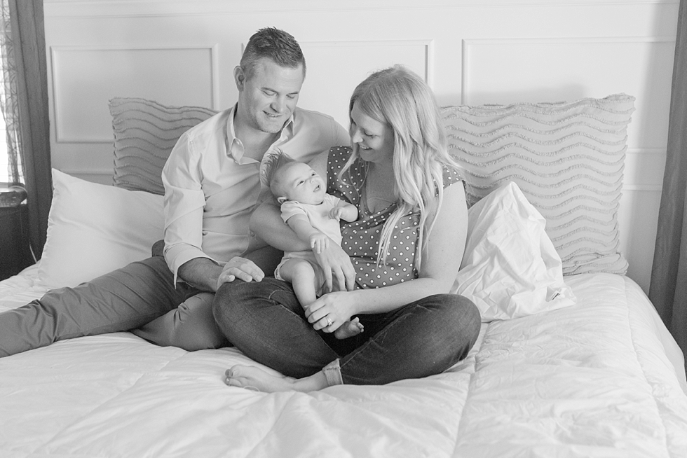 Lifestyle newborn session in clients home in Raleigh, NC by Traci Huffman Photography