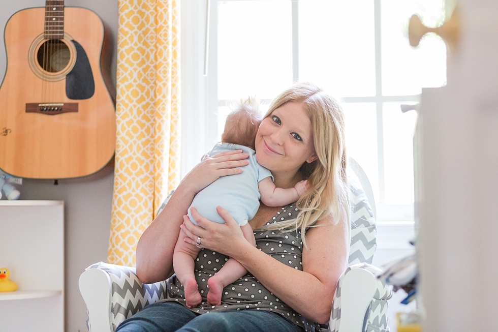 Lifestyle newborn session in clients home in Raleigh, NC by Traci Huffman Photography