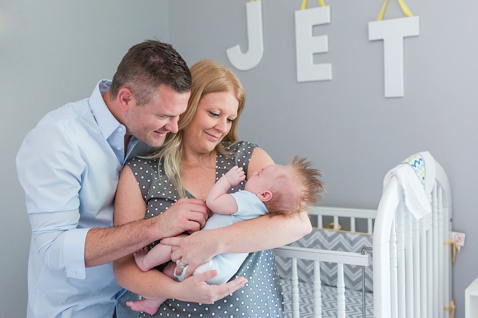 Lifestyle newborn session in clients home in Raleigh, NC by Traci Huffman Photography