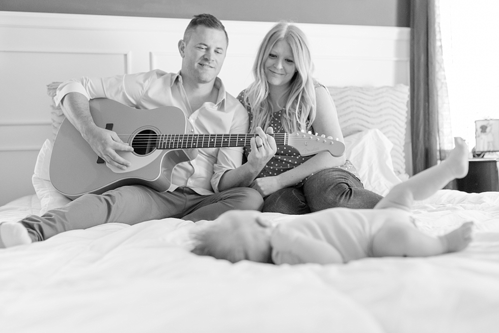 Lifestyle newborn session in clients home in Raleigh, NC by Traci Huffman Photography