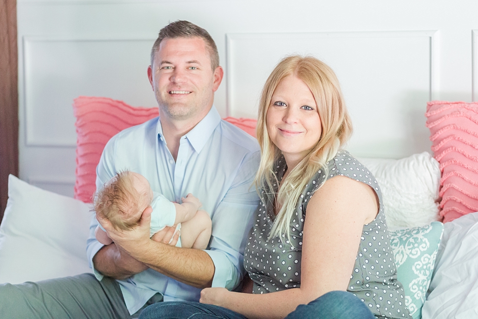 Lifestyle newborn session in clients home in Raleigh, NC by Traci Huffman Photography