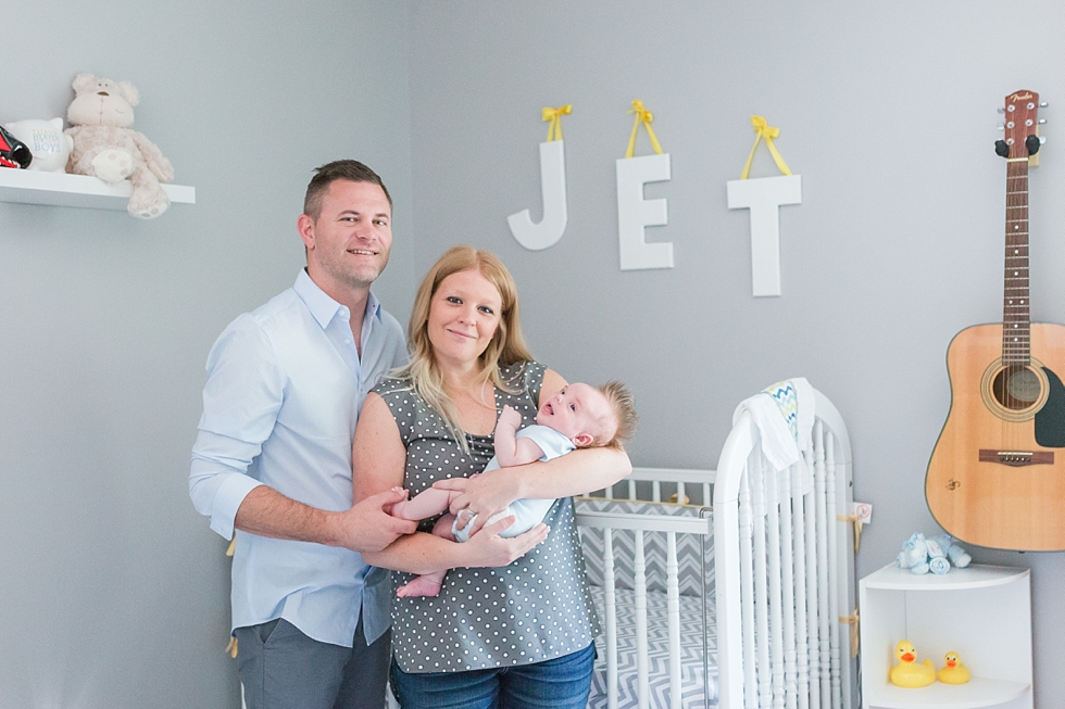 Lifestyle newborn session in clients home in Raleigh, NC by Traci Huffman Photography