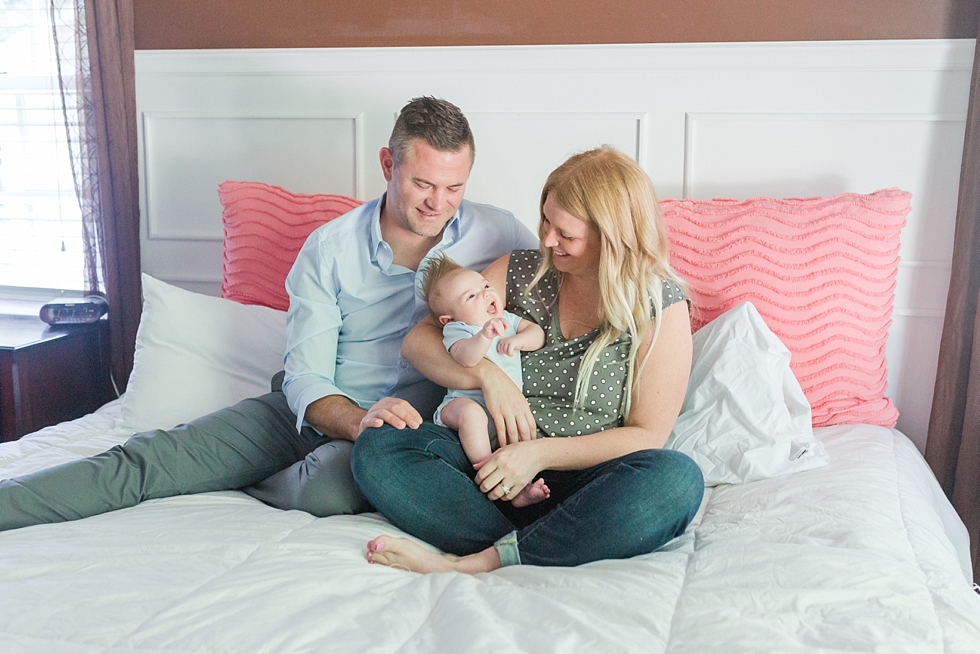 Lifestyle newborn session in clients home in Raleigh, NC by Traci Huffman Photography