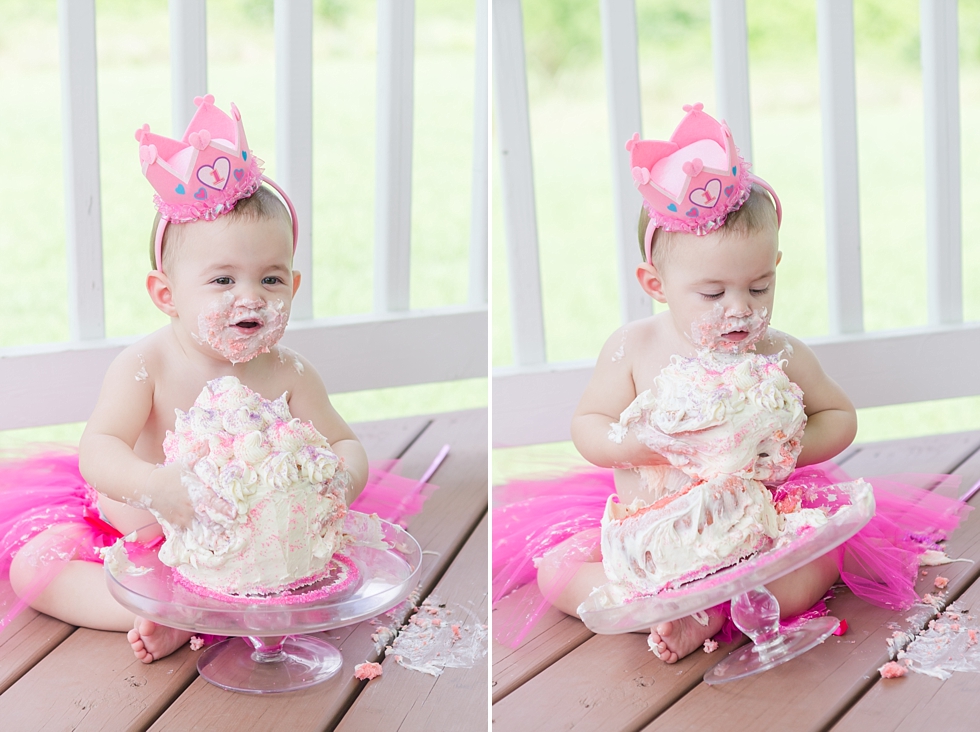 Cake smash and first birthday photos in Raleigh, NC