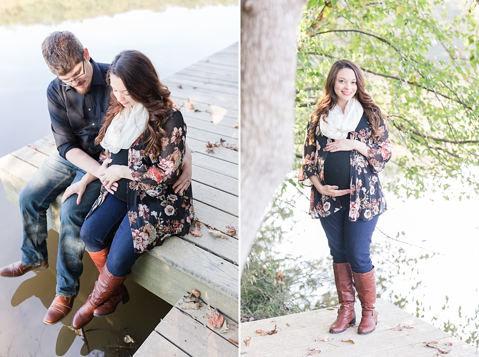 Maternity photos taken at Yates Mill in Raleigh, NC by Traci Huffman Photography - Anderson