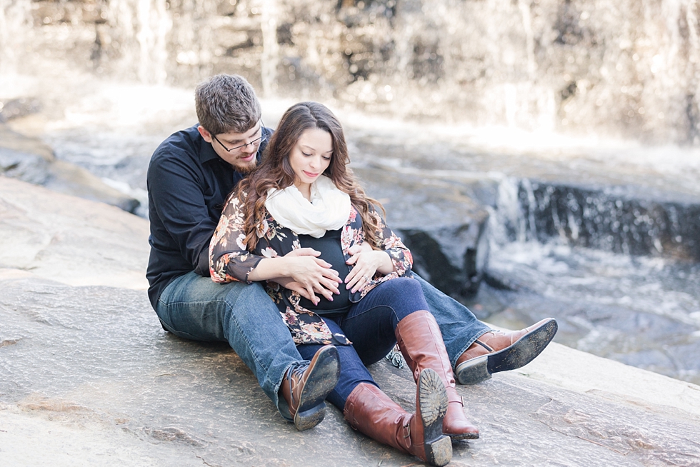 Maternity photos taken at Yates Mill in Raleigh, NC by Traci Huffman Photography - Anderson