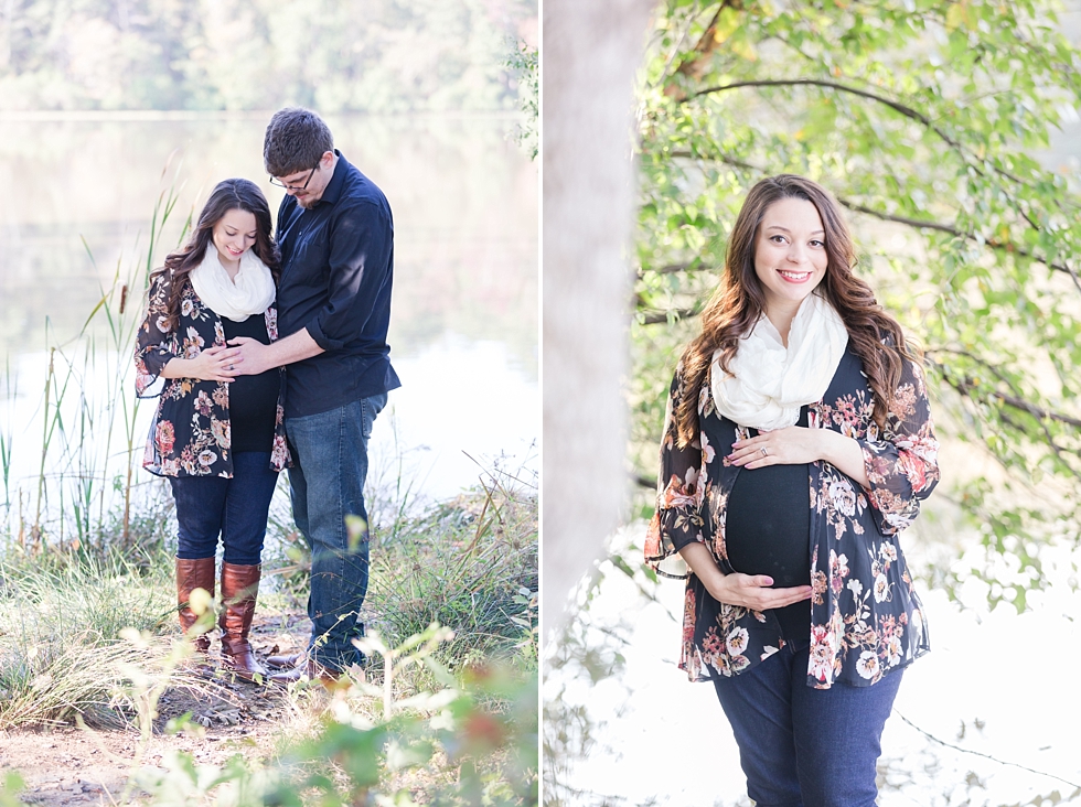 Maternity photos taken at Yates Mill in Raleigh, NC by Traci Huffman Photography - Anderson