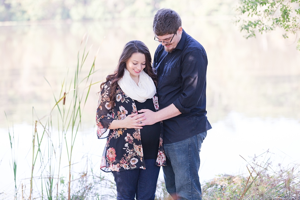 Maternity photos taken at Yates Mill in Raleigh, NC by Traci Huffman Photography - Anderson