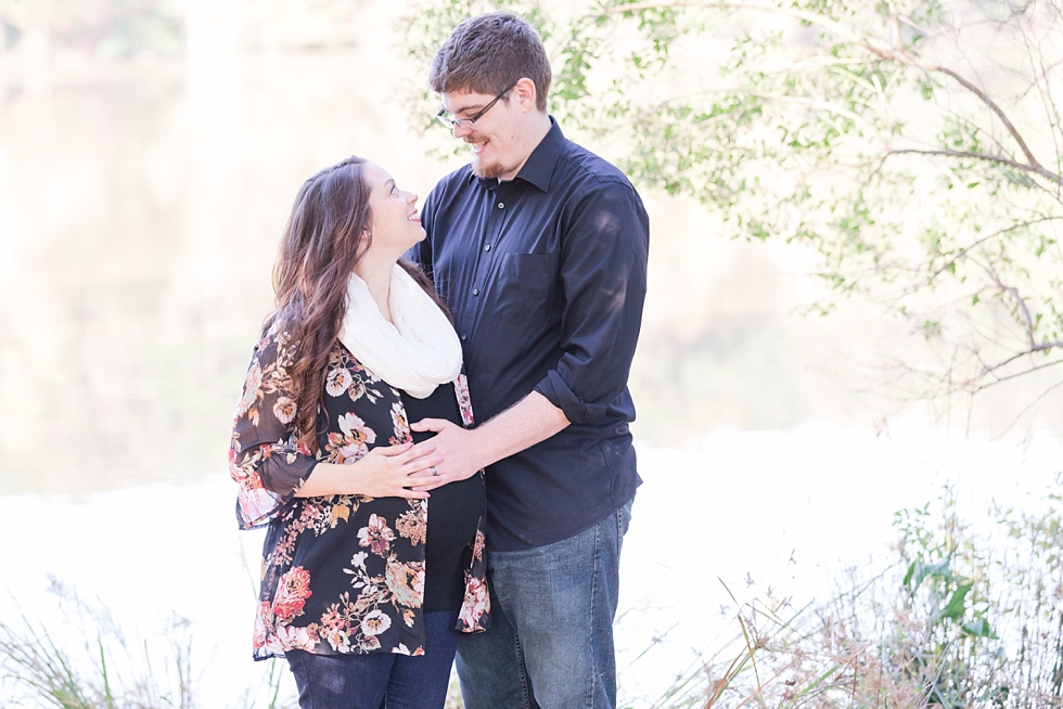 Maternity photos taken at Yates Mill in Raleigh, NC by Traci Huffman Photography - Anderson