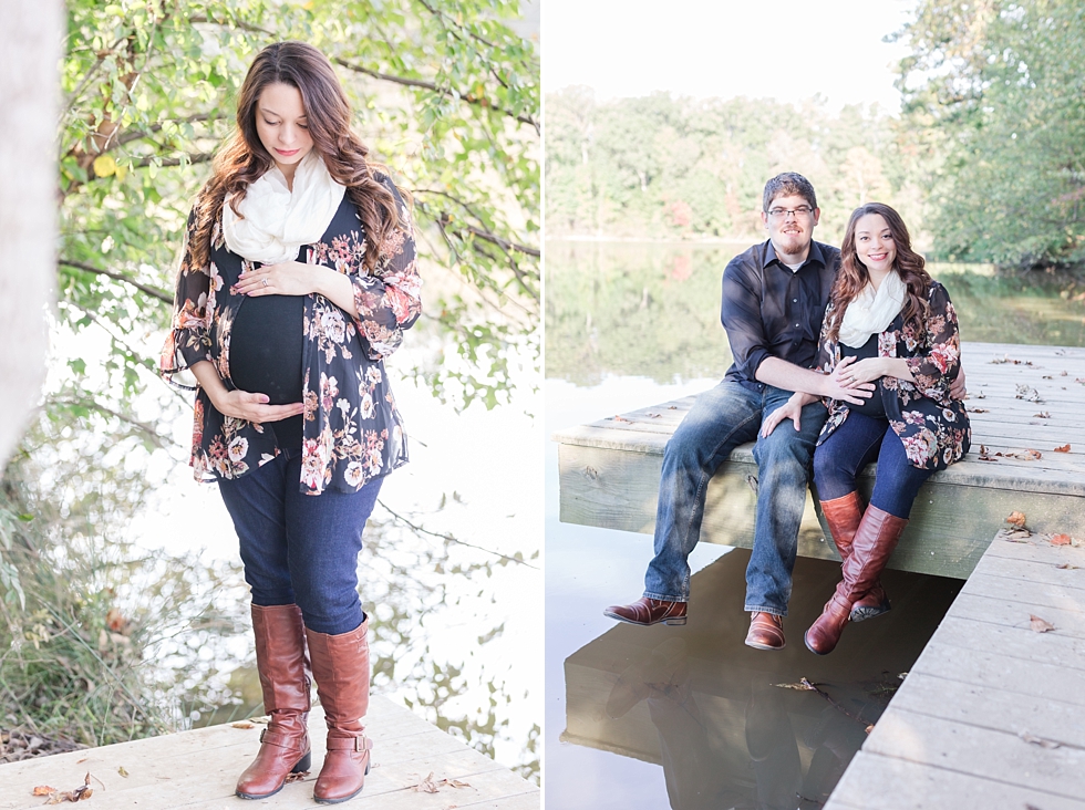 Maternity photos taken at Yates Mill in Raleigh, NC by Traci Huffman Photography - Anderson