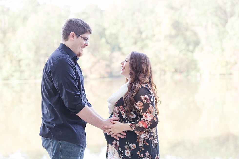 Maternity photos taken at Yates Mill in Raleigh, NC by Traci Huffman Photography - Anderson