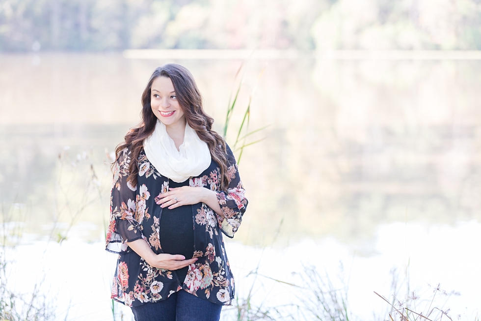 Maternity photos taken at Yates Mill in Raleigh, NC by Traci Huffman Photography - Anderson