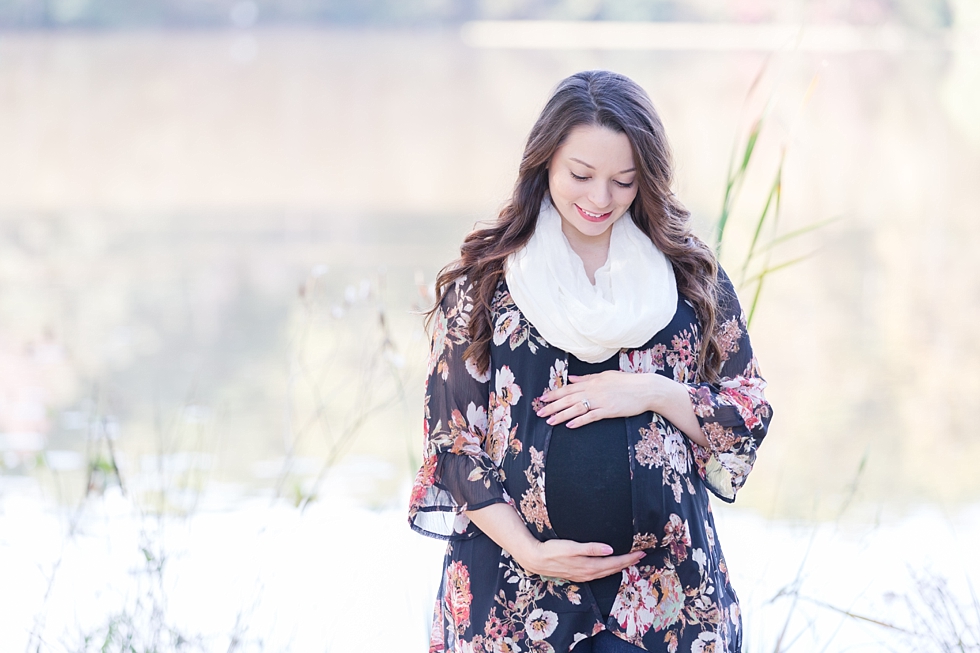 Maternity photos taken at Yates Mill in Raleigh, NC by Traci Huffman Photography - Anderson