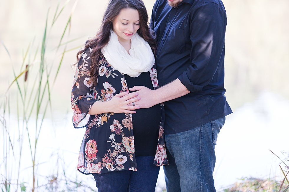 Maternity photos taken at Yates Mill in Raleigh, NC by Traci Huffman Photography - Anderson