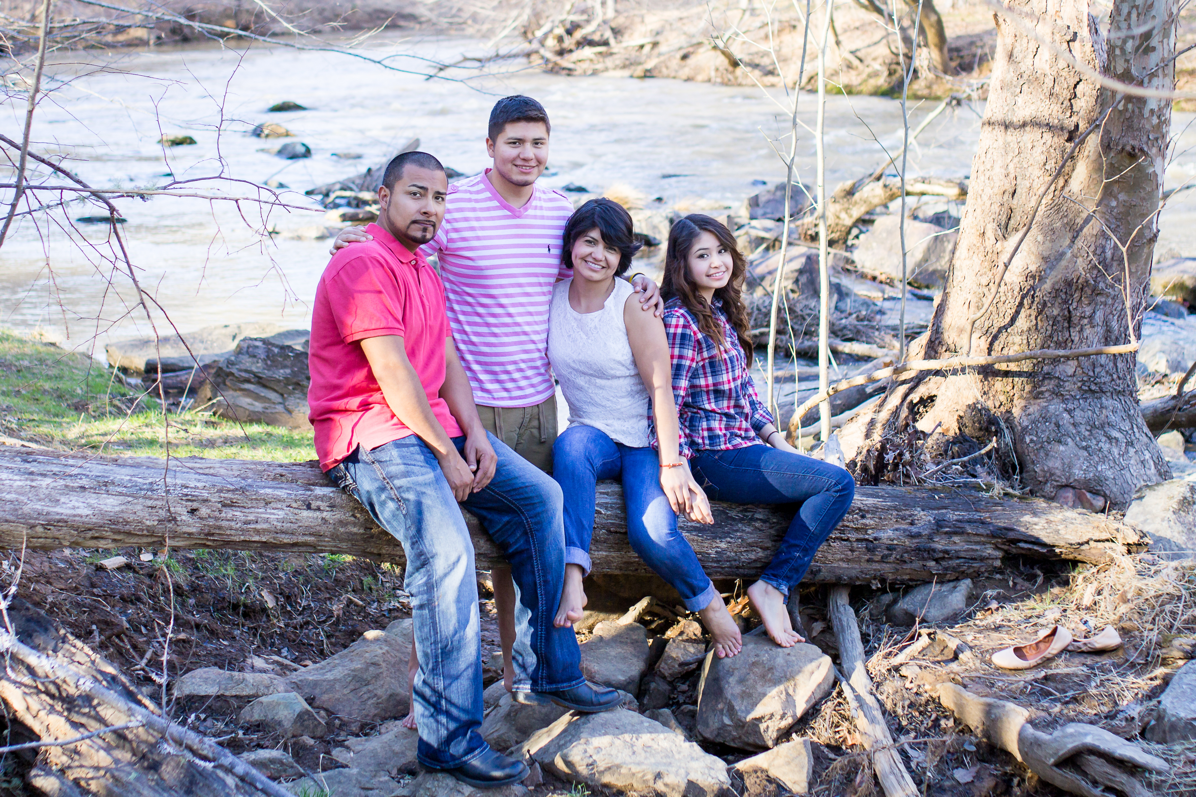 Family photography at the Eno River in Durham NC Leon Family