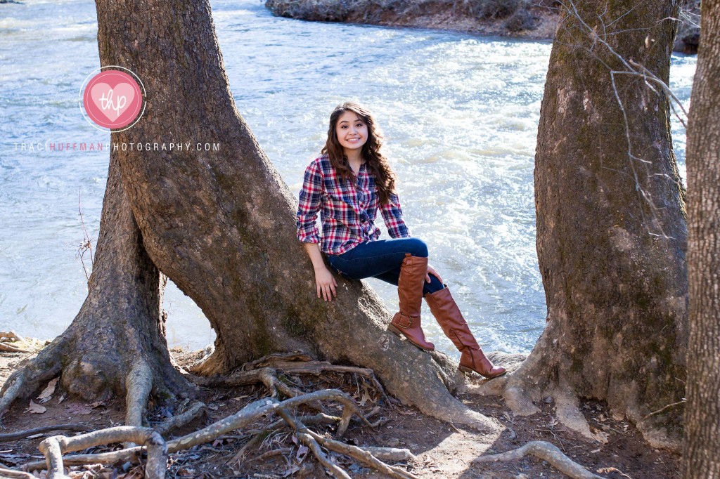 Sweet sixteen photography session at the Eno River in Durham, NC