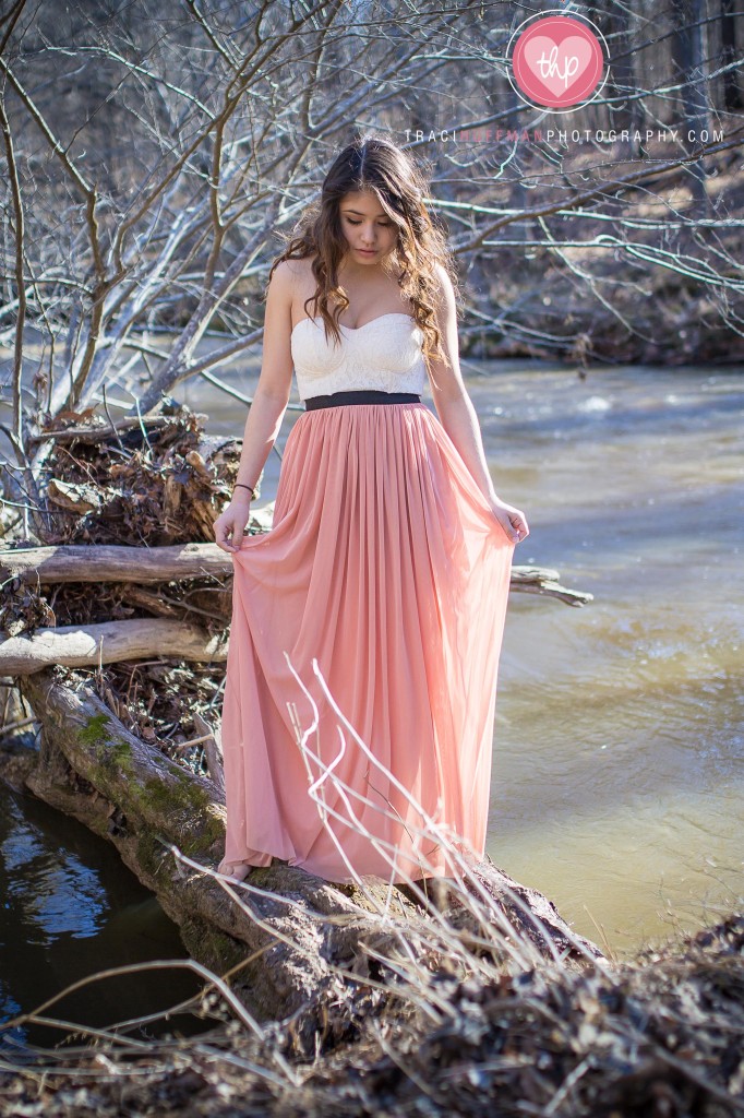 Sweet sixteen photography session at the Eno River in Durham, NC