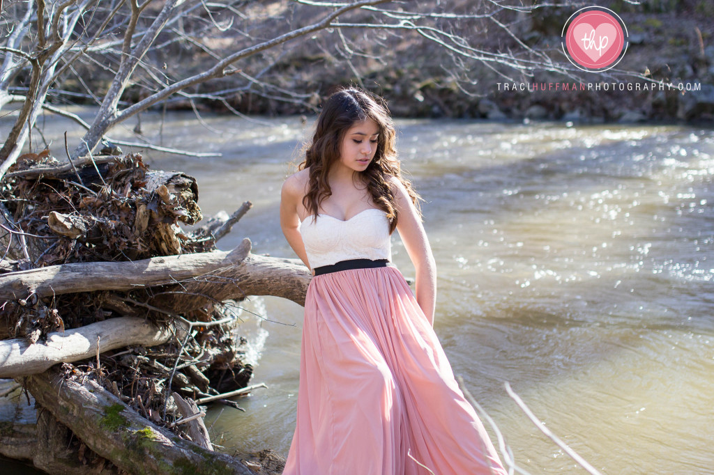 Sweet sixteen photography session at the Eno River in Durham, NC