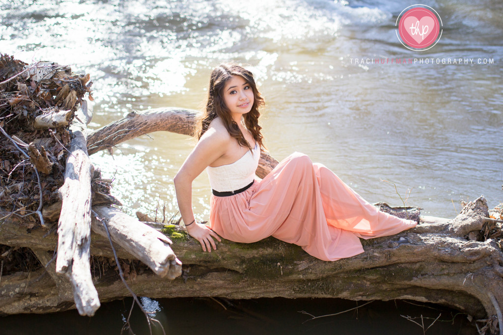Sweet sixteen photography session at the Eno River in Durham, NC