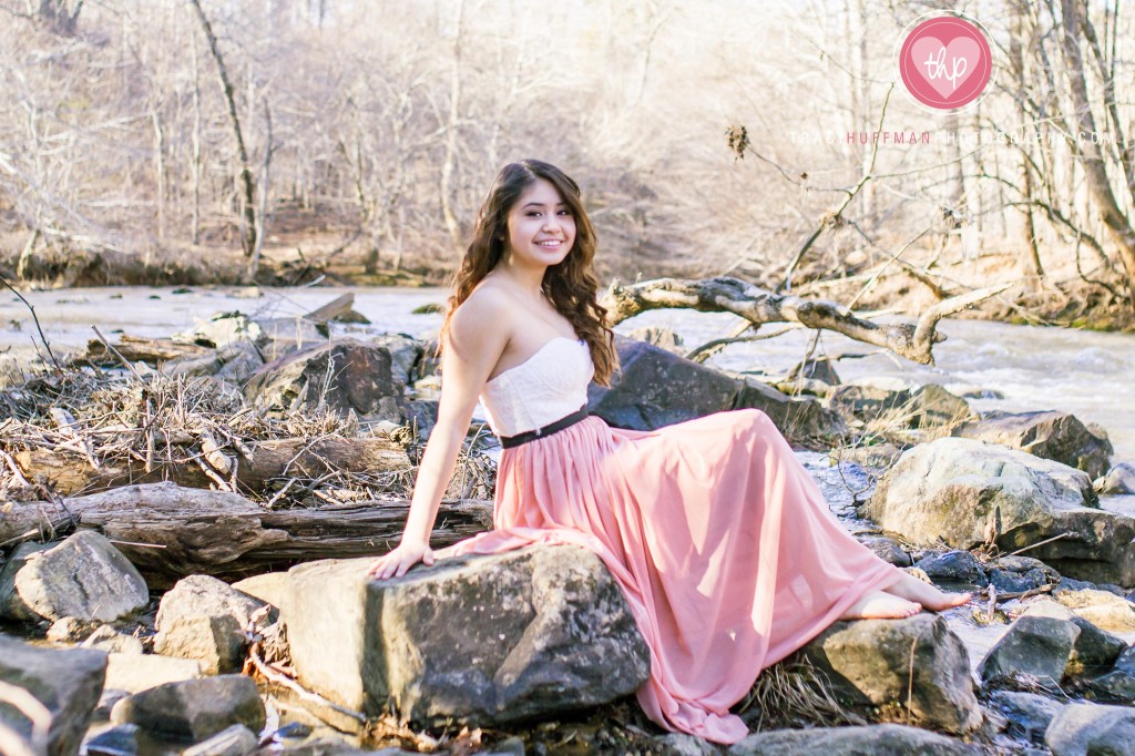 Sweet sixteen photography session at the Eno River in Durham, NC